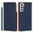Coque Portefeuille Livre Cuir Etui Clapet D01T pour Samsung Galaxy S22 5G Bleu