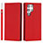 Coque Portefeuille Livre Cuir Etui Clapet D01T pour Samsung Galaxy S23 Ultra 5G Rouge