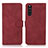 Coque Portefeuille Livre Cuir Etui Clapet D01Y pour Sony Xperia 10 III SO-52B Rouge