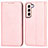 Coque Portefeuille Livre Cuir Etui Clapet D03T pour Samsung Galaxy S21 5G Rose