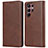 Coque Portefeuille Livre Cuir Etui Clapet D03T pour Samsung Galaxy S22 Ultra 5G Marron