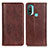 Coque Portefeuille Livre Cuir Etui Clapet D03Y pour Motorola Moto E30 Marron