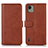 Coque Portefeuille Livre Cuir Etui Clapet D03Y pour Nokia C110 Marron