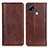 Coque Portefeuille Livre Cuir Etui Clapet D03Y pour Realme C21 Marron