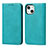 Coque Portefeuille Livre Cuir Etui Clapet D04T pour Apple iPhone 13 Cyan