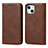 Coque Portefeuille Livre Cuir Etui Clapet D04T pour Apple iPhone 13 Marron