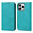 Coque Portefeuille Livre Cuir Etui Clapet D04T pour Apple iPhone 13 Pro Max Cyan