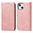 Coque Portefeuille Livre Cuir Etui Clapet D04T pour Apple iPhone 13 Rose