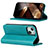 Coque Portefeuille Livre Cuir Etui Clapet D05T pour Apple iPhone 13 Cyan