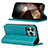 Coque Portefeuille Livre Cuir Etui Clapet D05T pour Apple iPhone 13 Pro Max Cyan