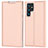 Coque Portefeuille Livre Cuir Etui Clapet D05T pour Samsung Galaxy S23 Ultra 5G Or Rose