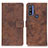 Coque Portefeuille Livre Cuir Etui Clapet D05Y pour Motorola Moto G Pure Marron