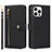 Coque Portefeuille Livre Cuir Etui Clapet D06T pour Apple iPhone 13 Pro Max Noir