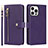 Coque Portefeuille Livre Cuir Etui Clapet D06T pour Apple iPhone 13 Pro Max Violet