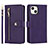 Coque Portefeuille Livre Cuir Etui Clapet D06T pour Apple iPhone 14 Violet