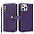 Coque Portefeuille Livre Cuir Etui Clapet D06T pour Apple iPhone 15 Pro Max Violet