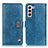 Coque Portefeuille Livre Cuir Etui Clapet D06Y pour Samsung Galaxy S21 5G Bleu