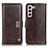 Coque Portefeuille Livre Cuir Etui Clapet D06Y pour Samsung Galaxy S21 5G Marron