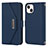 Coque Portefeuille Livre Cuir Etui Clapet D07T pour Apple iPhone 13 Bleu