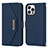 Coque Portefeuille Livre Cuir Etui Clapet D07T pour Apple iPhone 13 Pro Max Bleu