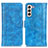 Coque Portefeuille Livre Cuir Etui Clapet D07Y pour Samsung Galaxy S21 5G Bleu Ciel