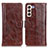 Coque Portefeuille Livre Cuir Etui Clapet D07Y pour Samsung Galaxy S21 5G Marron