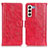 Coque Portefeuille Livre Cuir Etui Clapet D07Y pour Samsung Galaxy S21 5G Rouge