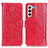 Coque Portefeuille Livre Cuir Etui Clapet D07Y pour Samsung Galaxy S21 FE 5G Rouge