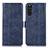 Coque Portefeuille Livre Cuir Etui Clapet D08Y pour Sony Xperia 10 III SOG04 Bleu