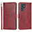 Coque Portefeuille Livre Cuir Etui Clapet D09T pour Samsung Galaxy S21 Ultra 5G Rouge