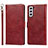 Coque Portefeuille Livre Cuir Etui Clapet D10T pour Samsung Galaxy S22 Plus 5G Rouge