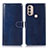 Coque Portefeuille Livre Cuir Etui Clapet D10Y pour Motorola Moto E20 Bleu