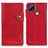 Coque Portefeuille Livre Cuir Etui Clapet D10Y pour Realme C21 Rouge