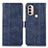 Coque Portefeuille Livre Cuir Etui Clapet D11Y pour Motorola Moto E20 Bleu