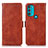 Coque Portefeuille Livre Cuir Etui Clapet D11Y pour Motorola Moto G71 5G Marron