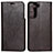 Coque Portefeuille Livre Cuir Etui Clapet D13T pour Samsung Galaxy S22 5G Marron