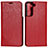 Coque Portefeuille Livre Cuir Etui Clapet D13T pour Samsung Galaxy S22 5G Rouge