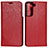 Coque Portefeuille Livre Cuir Etui Clapet D13T pour Samsung Galaxy S23 Plus 5G Rouge