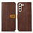 Coque Portefeuille Livre Cuir Etui Clapet D14T pour Samsung Galaxy S24 Plus 5G Marron