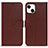 Coque Portefeuille Livre Cuir Etui Clapet DL1 pour Apple iPhone 14 Plus Marron