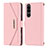 Coque Portefeuille Livre Cuir Etui Clapet DT1 pour Sony Xperia 5 III Rose