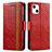 Coque Portefeuille Livre Cuir Etui Clapet F03 pour Apple iPhone 13 Mini Rouge