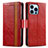 Coque Portefeuille Livre Cuir Etui Clapet F03 pour Apple iPhone 14 Pro Max Rouge