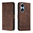 Coque Portefeuille Livre Cuir Etui Clapet H01X pour Huawei Honor X5 Plus Marron