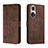 Coque Portefeuille Livre Cuir Etui Clapet H01X pour Huawei P50 Marron