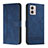 Coque Portefeuille Livre Cuir Etui Clapet H01X pour Motorola Moto G53j 5G Bleu