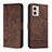 Coque Portefeuille Livre Cuir Etui Clapet H01X pour Motorola Moto G53j 5G Marron