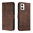 Coque Portefeuille Livre Cuir Etui Clapet H01X pour Motorola Moto G73 5G Marron