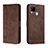 Coque Portefeuille Livre Cuir Etui Clapet H01X pour Realme 7i RMX2193 Marron