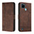 Coque Portefeuille Livre Cuir Etui Clapet H01X pour Realme C25Y India Marron